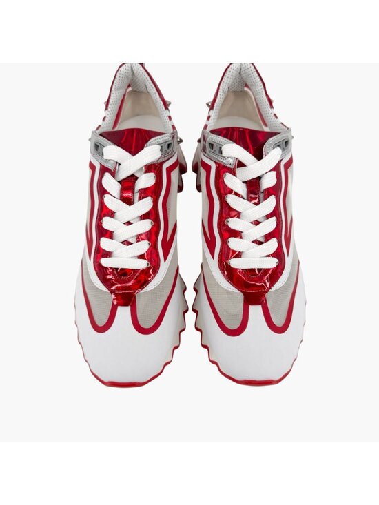 NEW Christian Louboutin Sharkina Sneaker White Red EU 39.5  Christian Louboutin Sharkina Mesh Sneakers White Red Size 40 US 10 Women\'s